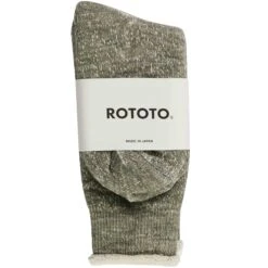 RoToTo Socks Double Face Crew Socks - Army Green