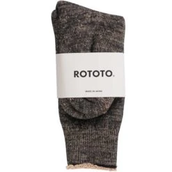 RoToTo Socks Double Face Crew Socks - Black Brown