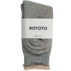 RoToTo Socks Double Face Crew Socks - Blue Brown