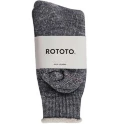 RoToTo Socks Double Face Crew Socks - Charcoal