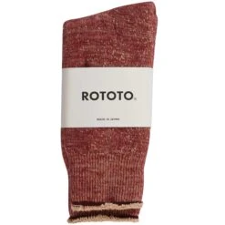 RoToTo Socks Double Face Crew Socks - Dark Red