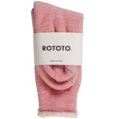 RoToTo Socks Double Face Crew Socks - Pink