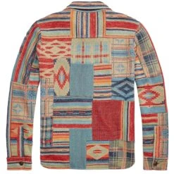 RRL By Ralph Lauren Patchwork Workshirt Jumper - Rust -Emporio Clothing Shop rrl by ralph lauren patchwork workshirt jumper rust p58270 849757 image