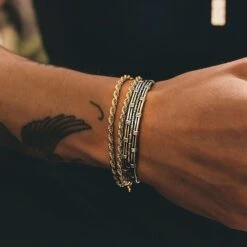 Serge DeNimes Gold Plated Silver Rope Bracelet -Emporio Clothing Shop serge denimes gold plated silver rope bracelet p47849 590946 image