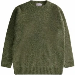 Shetland Woollen Co. Shaggy Crew Knit - Artichoke