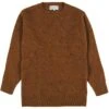 Shetland Woollen Co. Shaggy Knit Crew Neck Sweater - Burnt Umber -Emporio Clothing Shop shetland woollen co shaggy knit crew neck sweater burnt umber p61268 908611 image