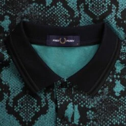 Fred Perry Snake Print Fred Perry Shirt - Deep Mint -Emporio Clothing Shop snake print fred perry shirt deep mint p60982 903852 image