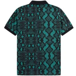 Fred Perry Snake Print Fred Perry Shirt - Deep Mint -Emporio Clothing Shop snake print fred perry shirt deep mint p60982 903864 image