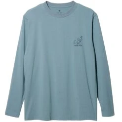 Snow Peak Foam Printed Long Sleeve T Shirt - Sax