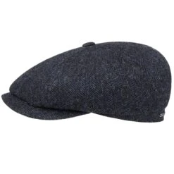 Stetson Hats Hatteras Classic Wool Flat Cap - Light Blue