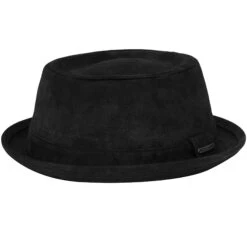 Stetson Hats Odenton Pork Pie Leather Hat - Black
