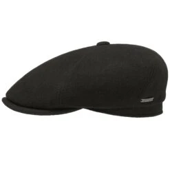Stetson Hats Reid 6 Panel Flat Cap - Black