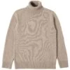 Universal Works Eco Wool Roll Neck Knit - Oatmeal -Emporio Clothing Shop universal works eco wool roll neck knit oatmeal p59708 883448 image