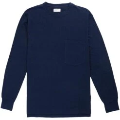 Universal Works Long Sleeve Pocket T-Shirt - Navy
