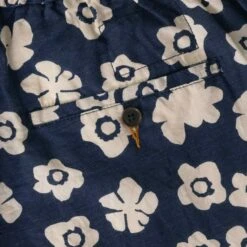 Universal Works Pleated Track Shorts - Indigo Flower -Emporio Clothing Shop universal works pleated track shorts indigo flower p57781 840558 image