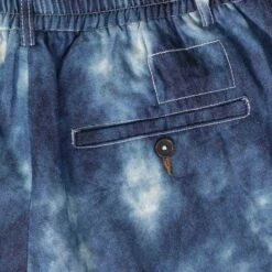 Universal Works Pleated Track Shorts - Indigo -Emporio Clothing Shop universal works pleated track shorts indigo p57568 837785 image