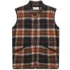 Universal Works Zip Waistcoat - Brown Check -Emporio Clothing Shop universal works zip waistcoat brown check p59709 883018 image