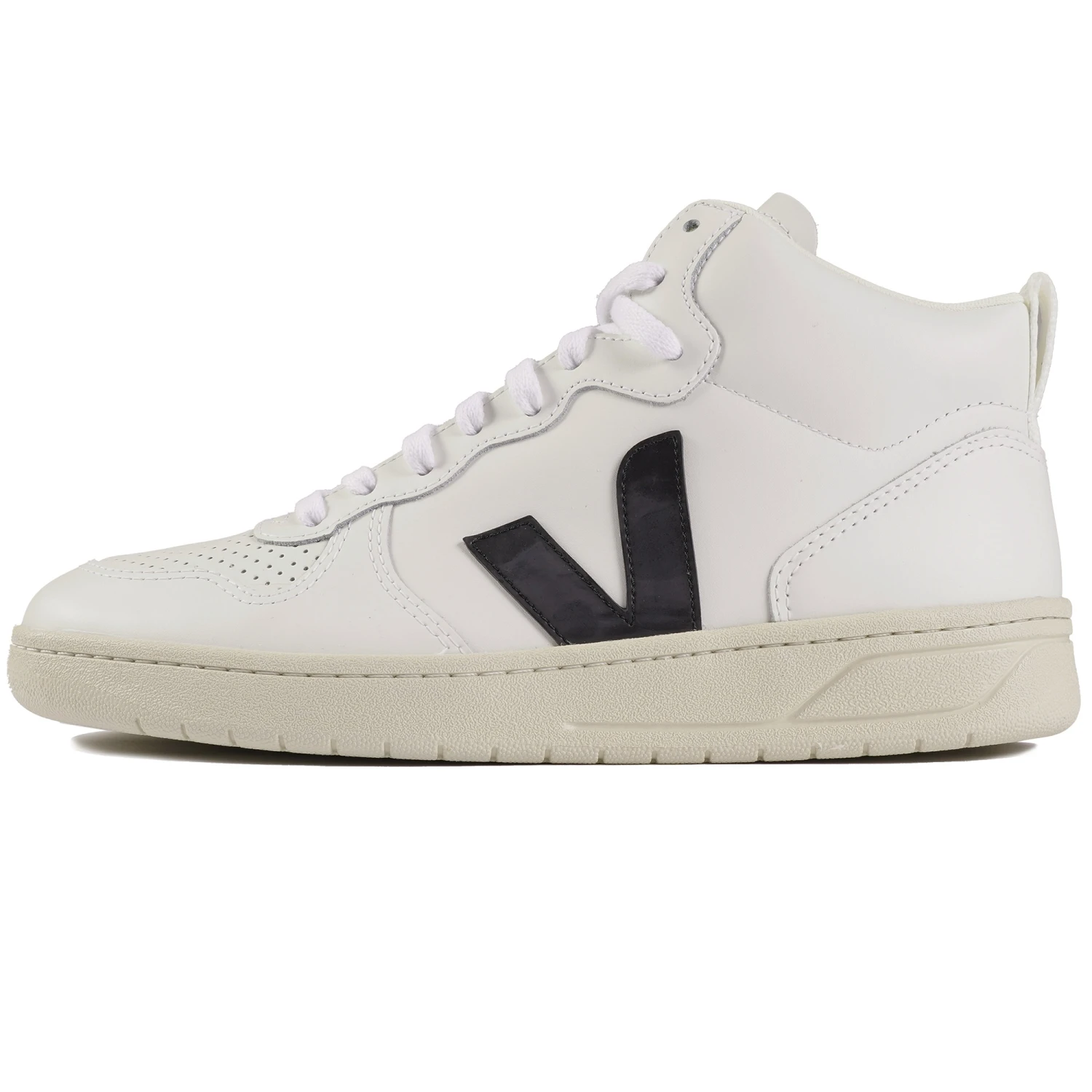 VEJA V-15 Leather - White & Black 3 VEJA V-15 Leather - White & Black
