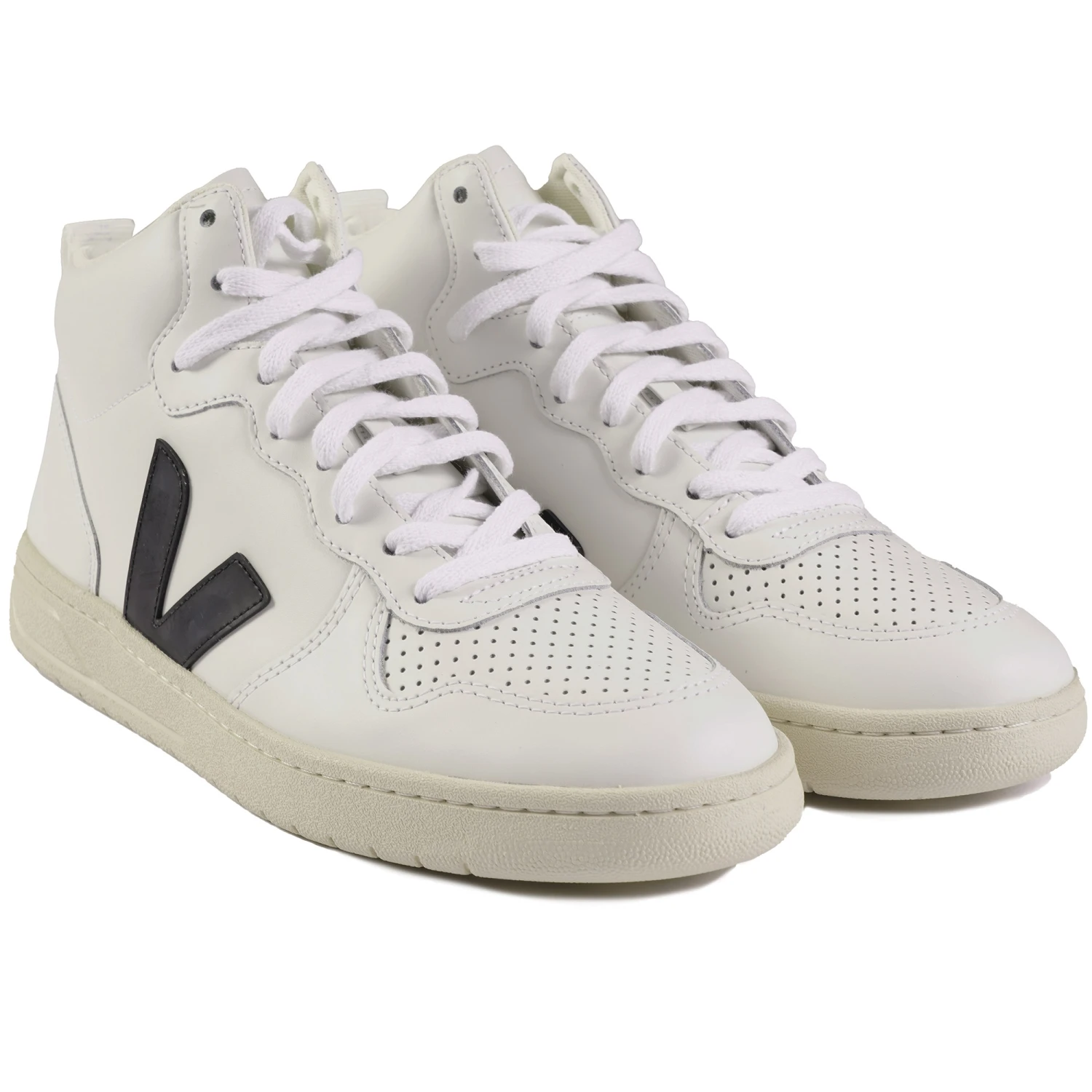 VEJA V-15 Leather - White & Black 4 VEJA V-15 Leather - White & Black - Image 2