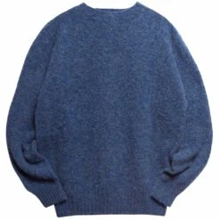 YMC Suedehead Crew Neck Jumper - Blue